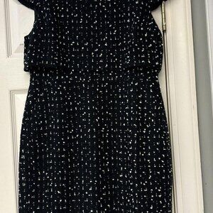 J. Crew Black Tweed-Look Knit Dress with White Flecks